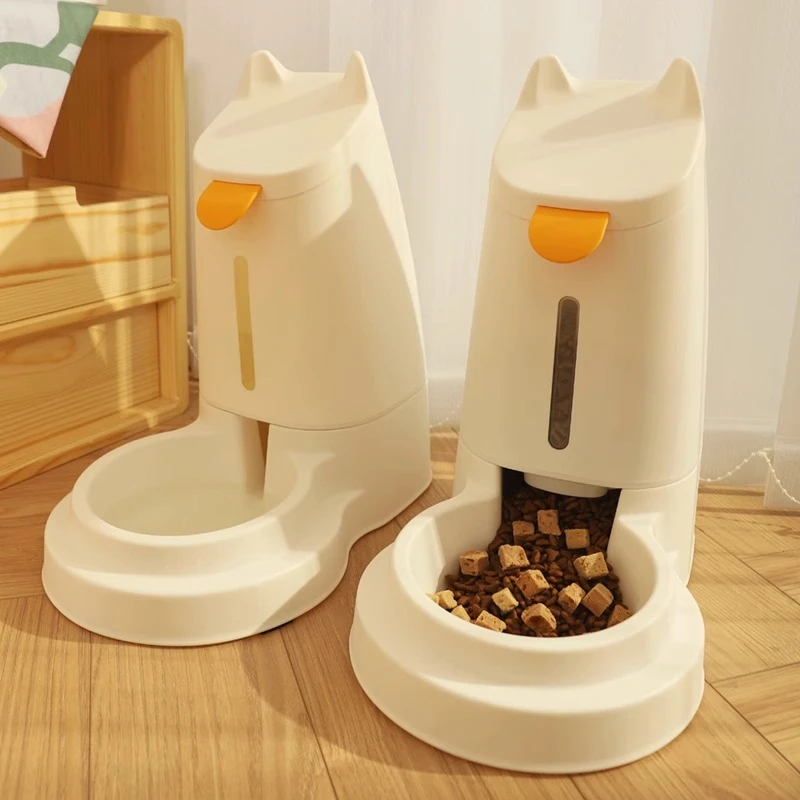 猫咪饮水器自动放粮器宠物喝水器狗狗流动喂水神器喂食器水碗食盆