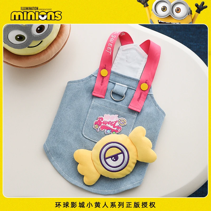 小黄人联名狗狗衣服夏天薄款西高地比熊夏季的猫咪宠物糖果牛仔裙