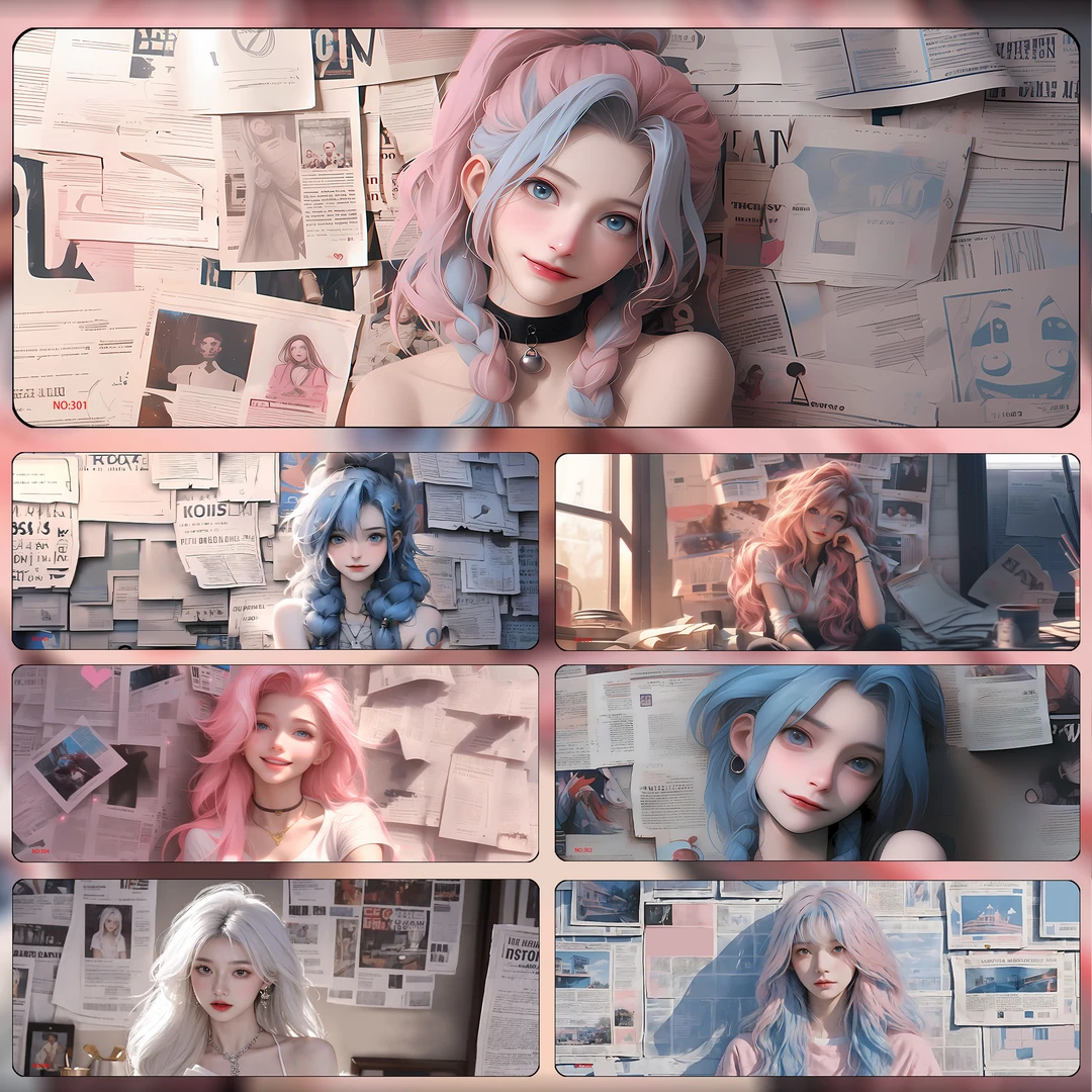 【买一送一】报纸墙鼠标垫子电脑桌垫办公桌垫动漫游戏学生电竞环保