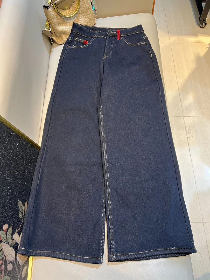 2024新款早秋新款显瘦加绒牛仔裤Y2028