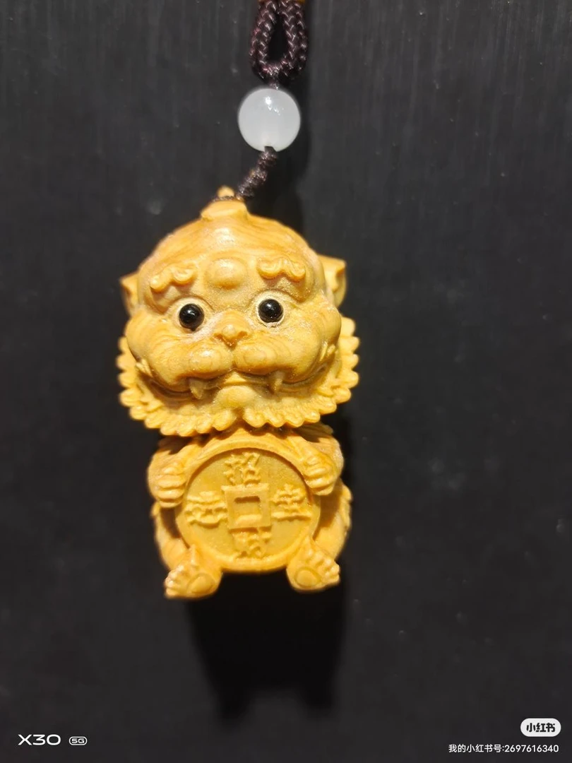 地藏王座骑谛听，又名善听，非常好吉祥物，包挂，车挂，手把件