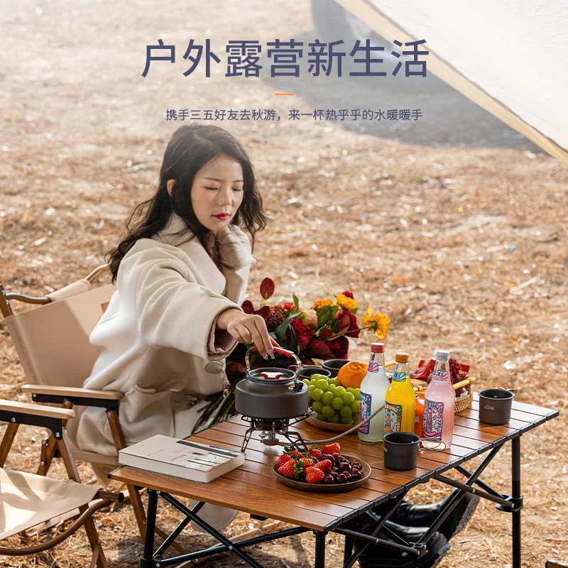 野炊露营铝合金烧水壶便携式户外家用小型煮水壶野外手冲咖啡器壶