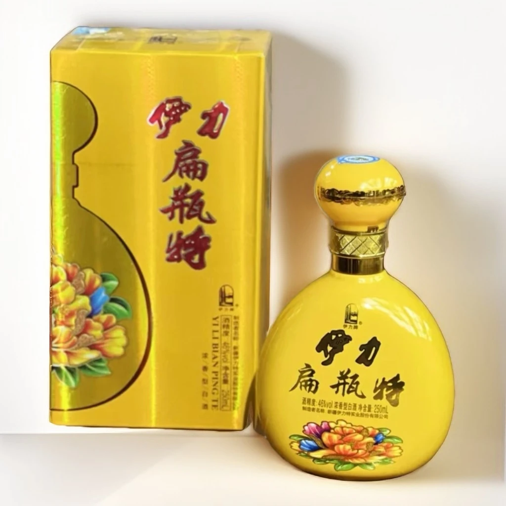 伊力牌伊力特酒伊力扁瓶特浓香型优级固态纯粮食口粮酒46度250