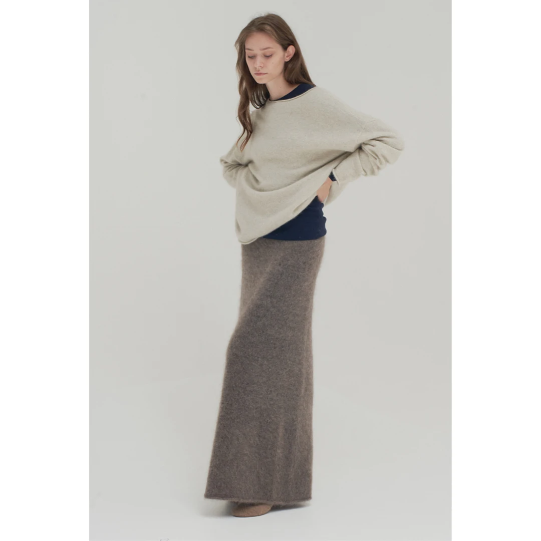 OTHERSTORE 舒芙蕾 软fufu进口马海毛轻盈保暖灵动优雅松紧腰半裙