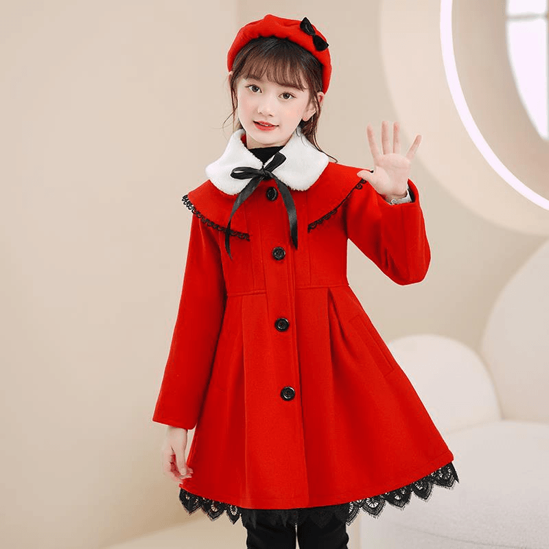 女童毛呢外套秋冬款2023新款儿童冬季双面加厚呢子宝宝冬装呢大衣