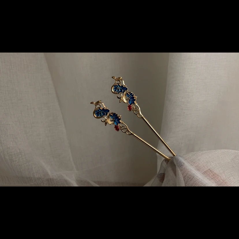 合金发饰 庄生手作----汉服古风牡丹亭发簪可直接盘发