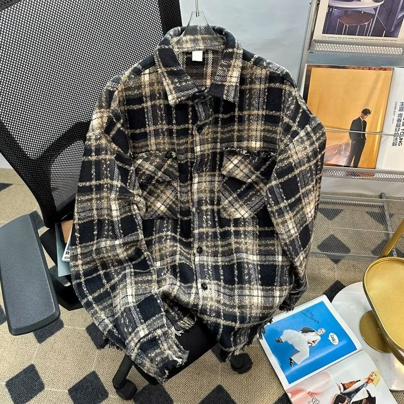 加厚韩版加绒男士小香风夹克外套复古拼色潮牌休闲情侣宽松C2166-