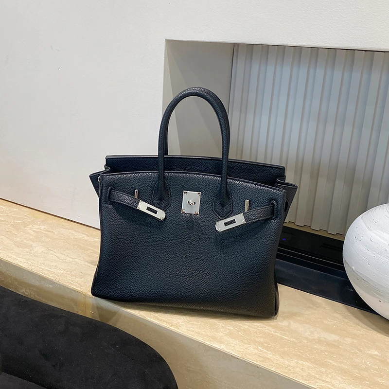 真皮铂金包迷你手提包小包包高级感凯莉包2025新款单肩斜挎包银扣