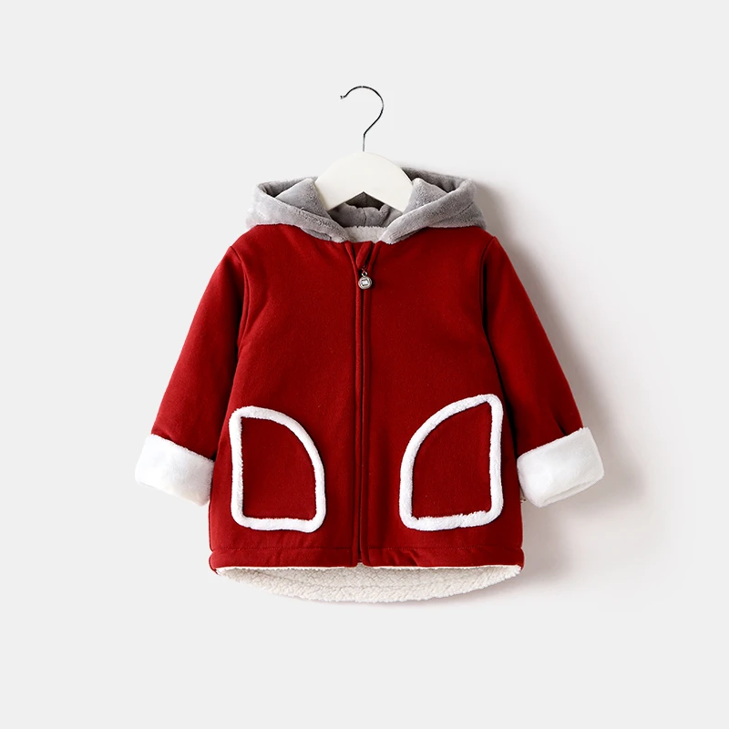 麦拉贝拉婴幼儿宝宝夹棉保暖冬季卡通连帽上衣外套