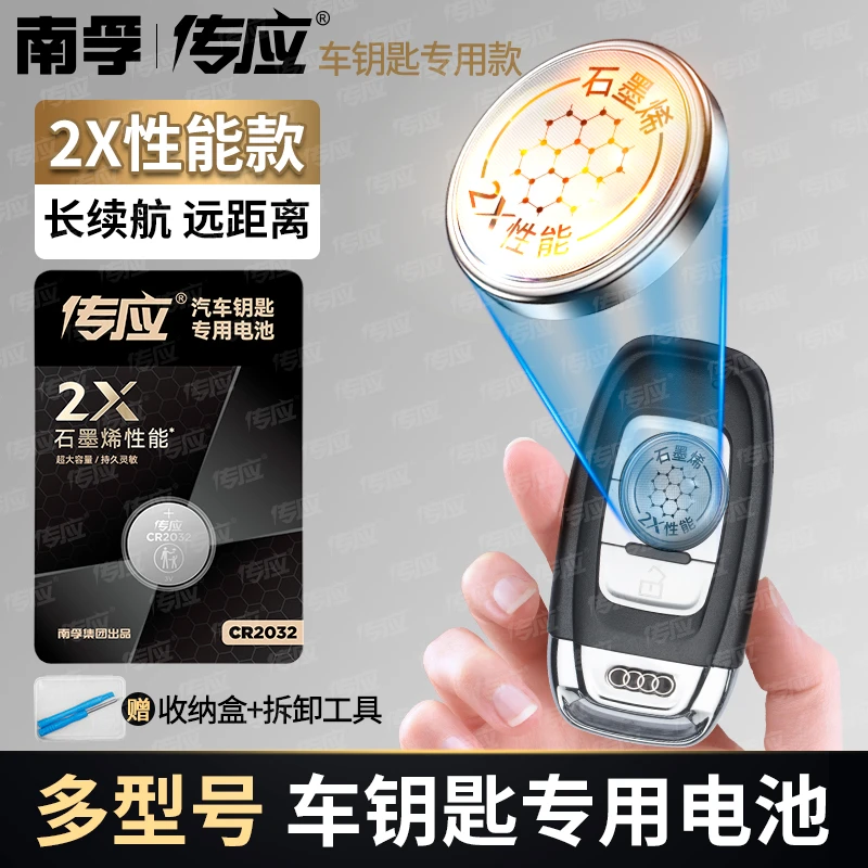 南孚传应汽车钥匙遥控器专用纽扣电池适用大众日产奔驰2032 2025