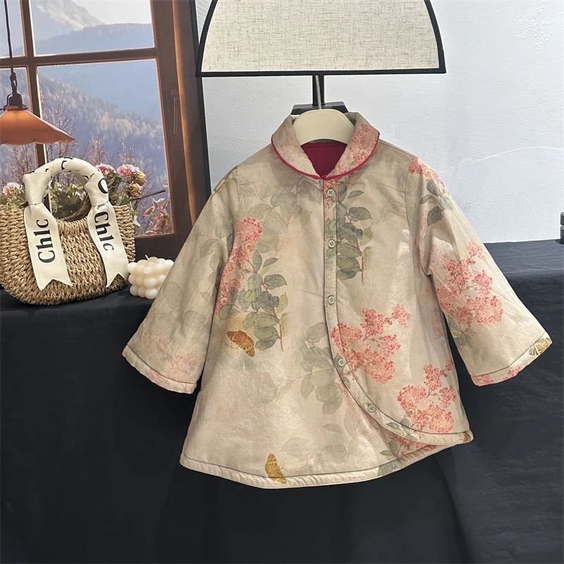 【现货】女童汉服儿童旗袍裙冬季国风拜年服唐装小女孩新年衣服清欢