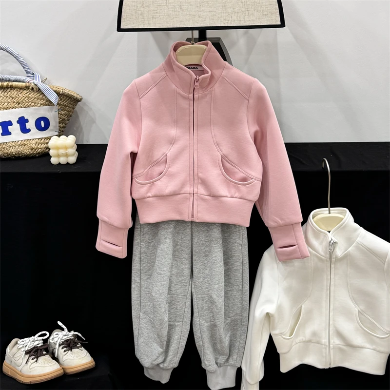 现货【三明治外套】女童外套秋季新款儿童休闲运动风卫衣开衫上衣