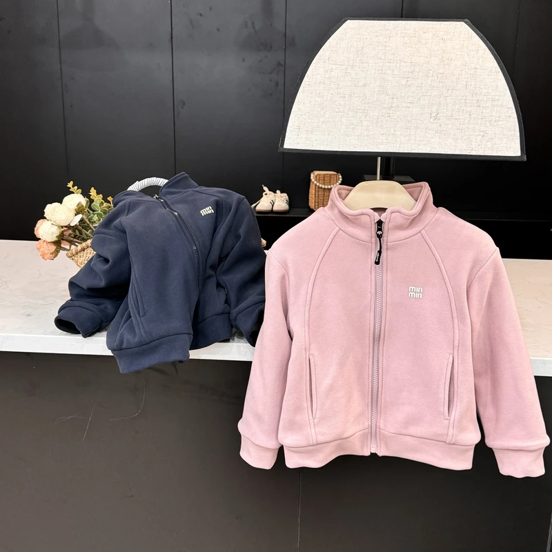 现货【校服神器】Leomama女童冬季立领保暖外套休闲百搭装拉链开衫