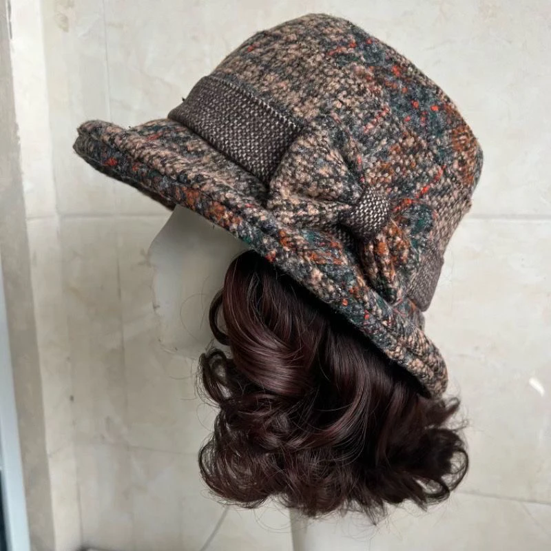 假发女时尚帽子假发一体秋冬季中老年妈妈洋气短卷发全头套假发帽