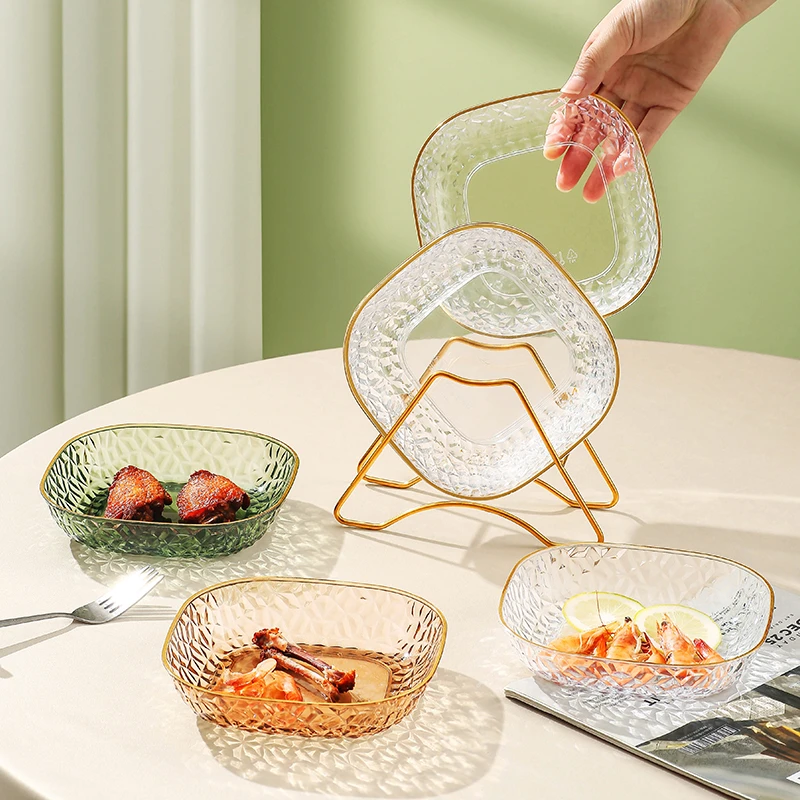 网红轻奢吐骨碟家用小盘子吐骨盘碟办公零食盘水果盘垃圾盘收纳碟