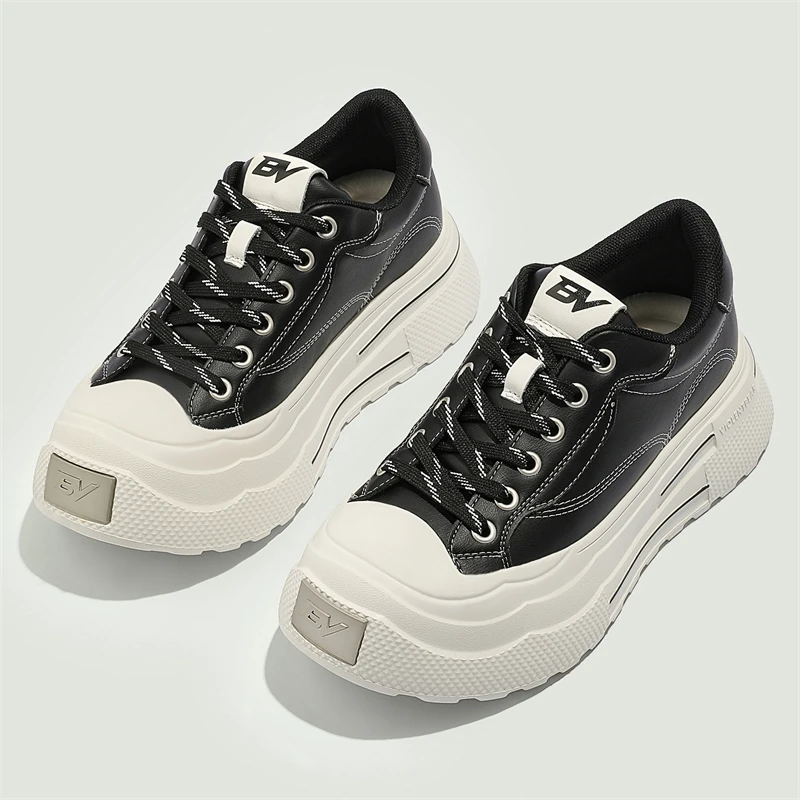 【皮面款】春夏爆款厚底真皮女鞋运动休闲板鞋韩版时尚鞋潮鞋