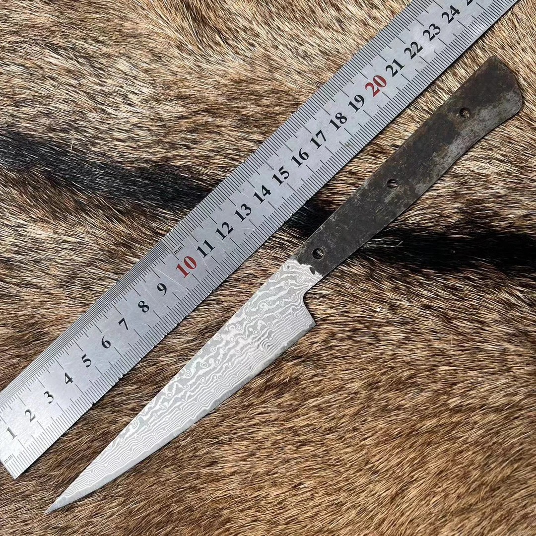 【一体尖头水果刀】大马士革小刀