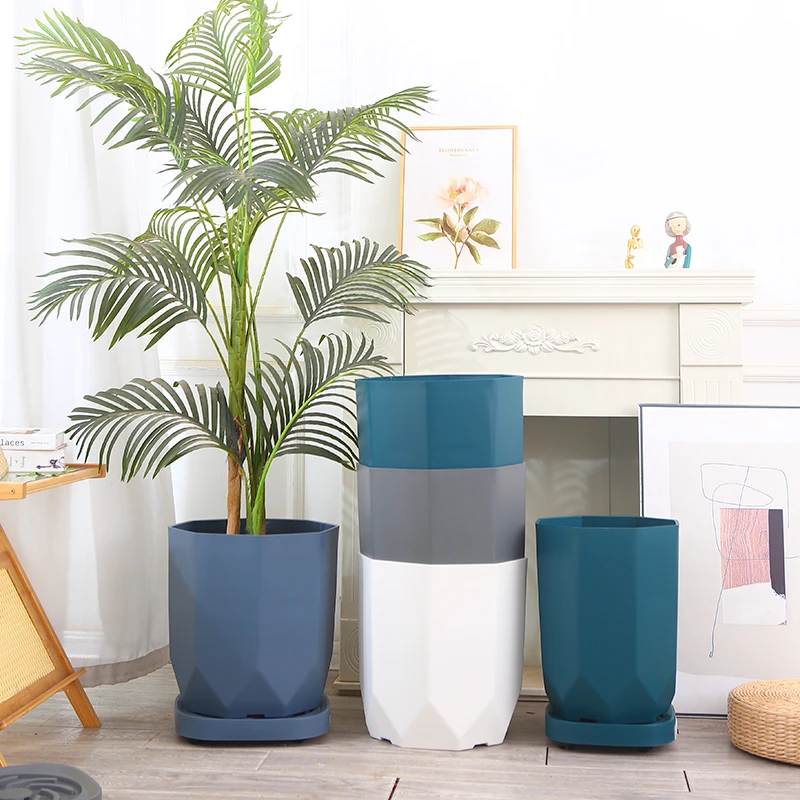 发财树花盆落地客厅特大号仿水泥树脂塑料花盆大口径天堂鸟大花盆