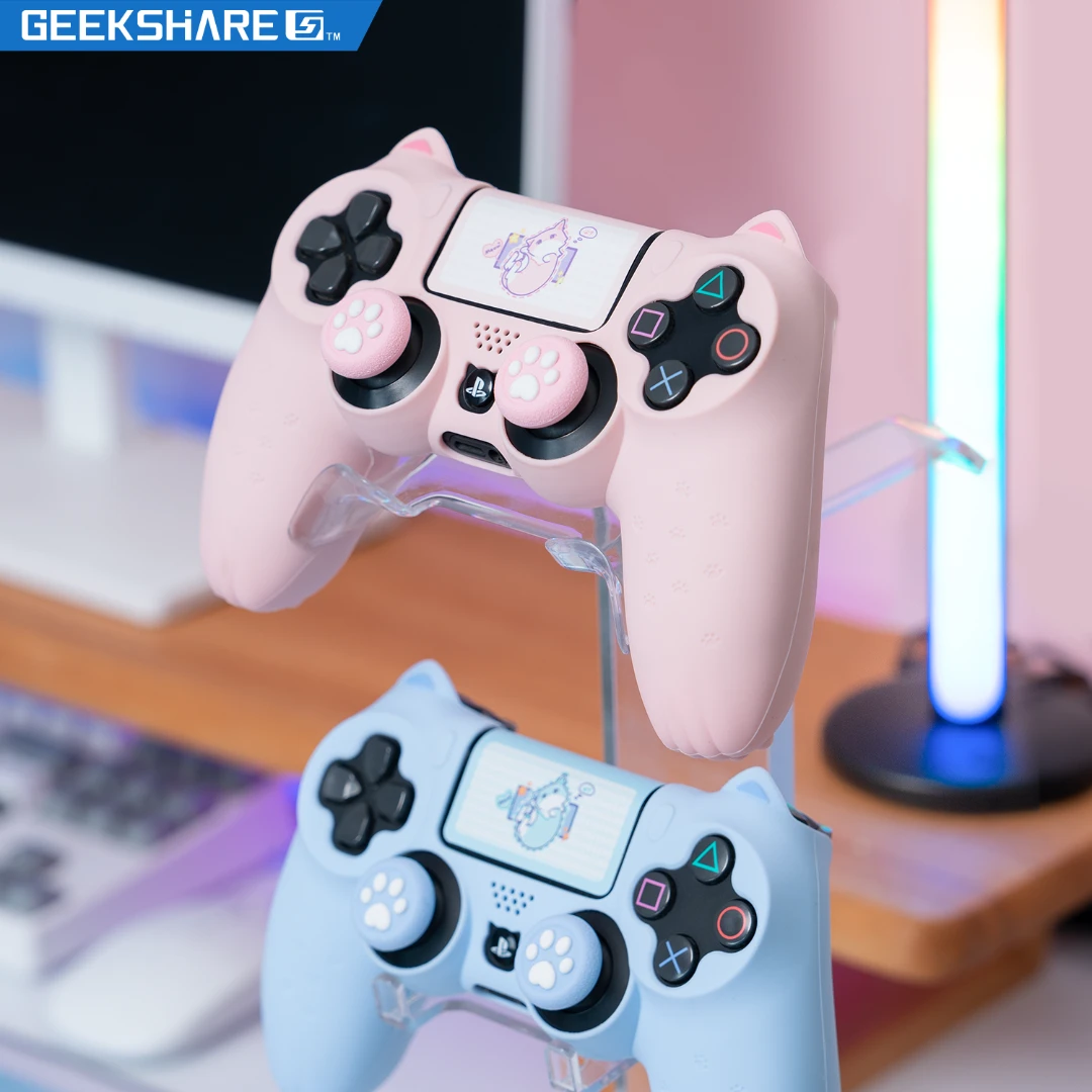 极想 索尼PS4游戏手柄猫爪手柄保护套软壳可爱全包国行卡通猫耳