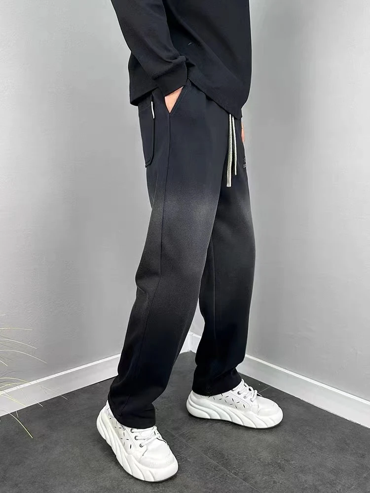 (上)孤品男装春冬款休闲卫裤宽松百搭时尚运动冰丝大码弹力加厚