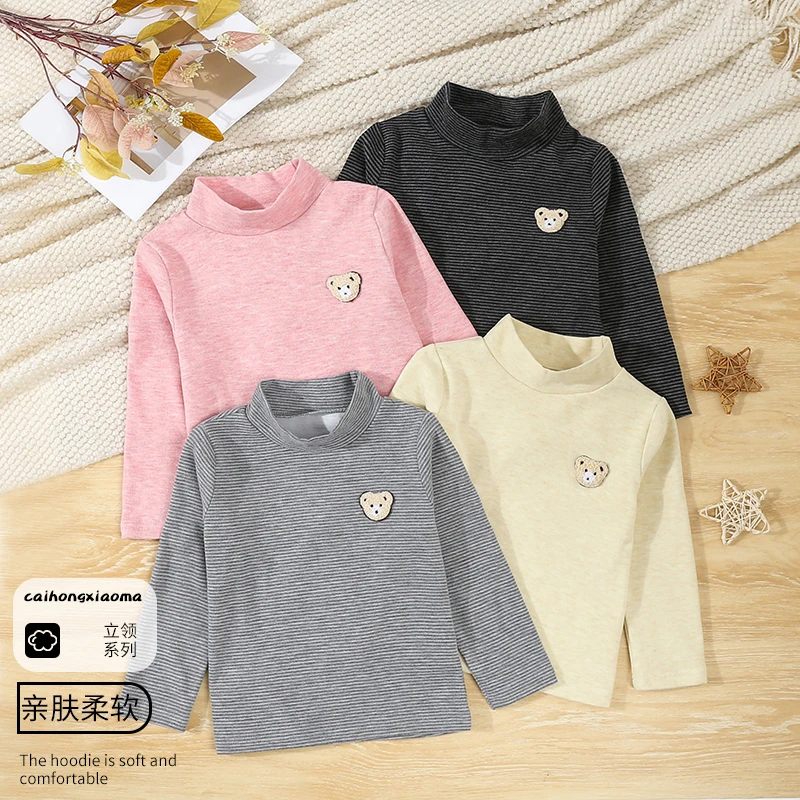 儿童打底衫春秋款男童半高领上衣男孩女孩衣服宝宝秋女童长袖保暖