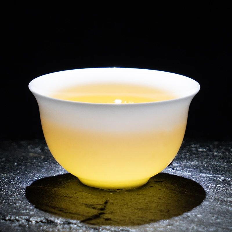 [6只]骨瓷茶杯30ml潮州功夫茶一口杯潮州薄胎品茗杯