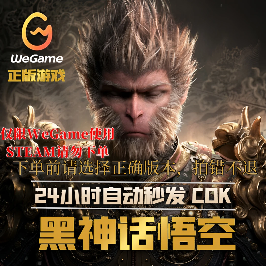 WeGame黑神话悟空（标准版）CDK激活码key官方正版非steam 达人