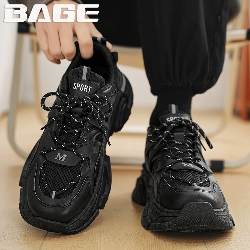 八哥大码男鞋冬季潮牌百搭休闲黑武士跑步青少年增高运动老爹潮鞋