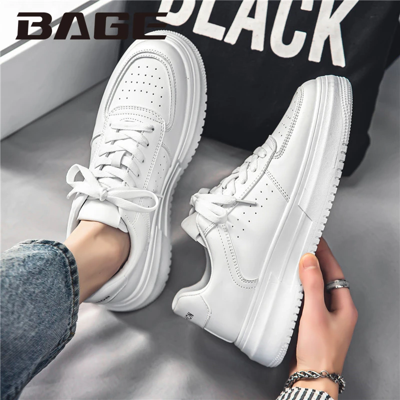 八哥冬季小白鞋男款休闲潮牌板鞋韩版增高超轻厚底高级感潮鞋高街