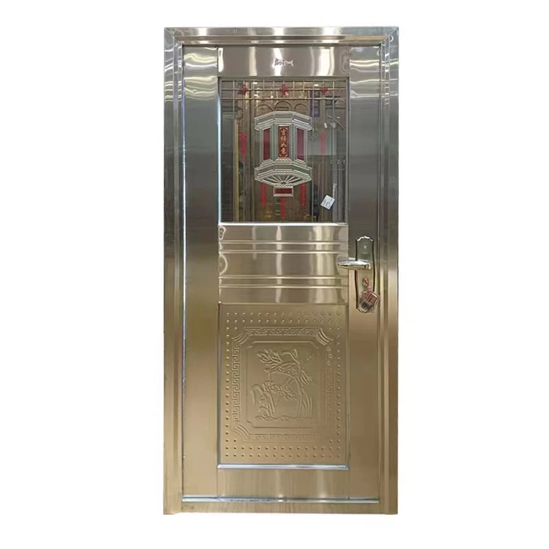 包邮现货正宗304不锈钢门加厚款单门半玻璃防盗门阳台门户外防晒