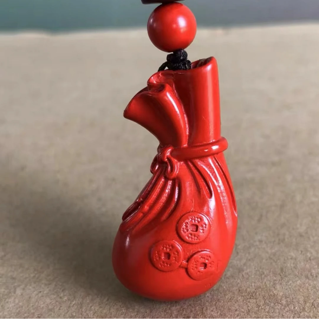 辰砂(处理)百分百保证纯天然原矿高含量朱砂帝王砂福袋钱袋吊坠