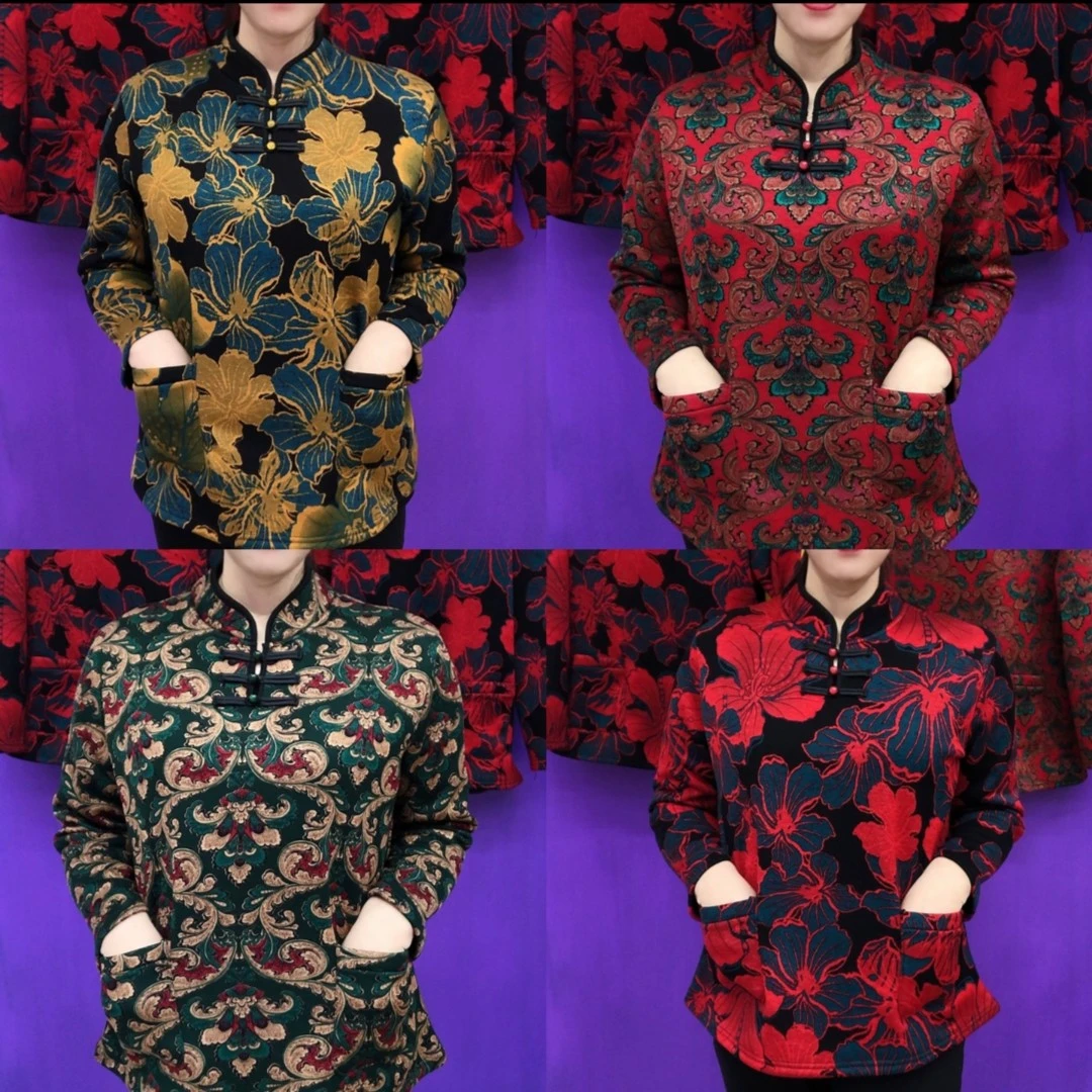 秋季新款中老年妈妈装盘扣复古衫