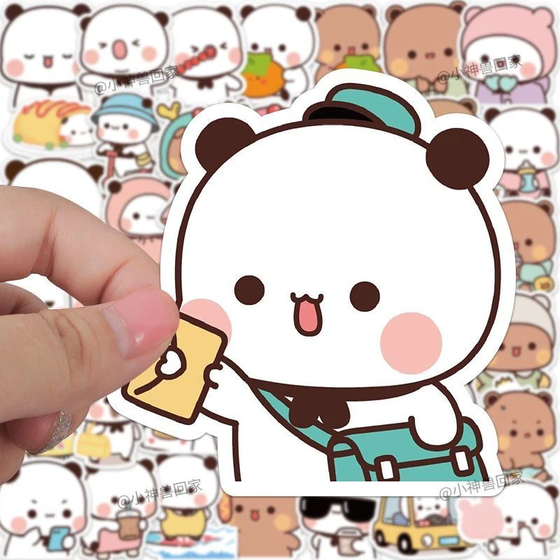 情侣贴纸布布一二表情步步贴纸可爱DIY手机手账装饰防水冰箱贴画