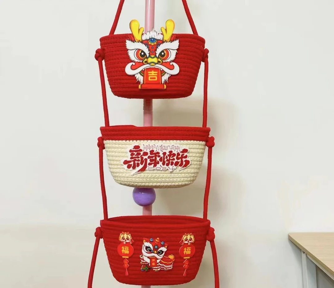 手工收纳挂篮创意家用收纳筐挂袋床头卡通墙挂式客厅