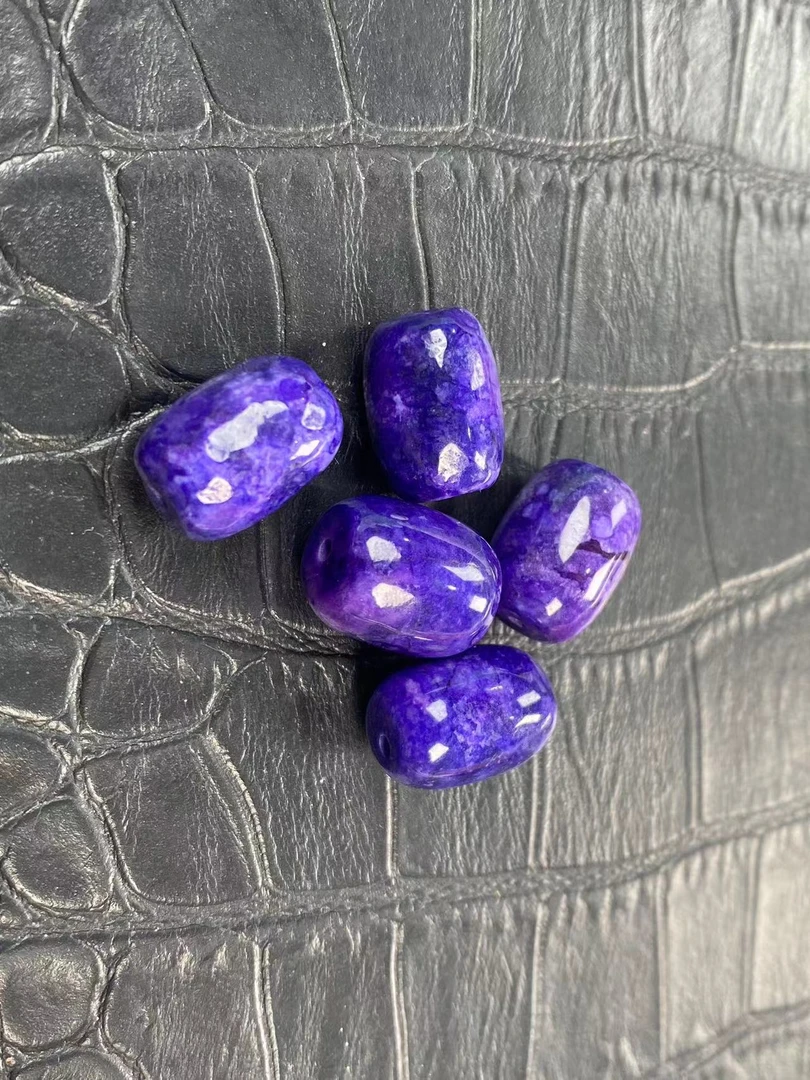 含辰砂工艺品蓝紫幻彩桶珠x006（9mm-10mm）——多样性发单—