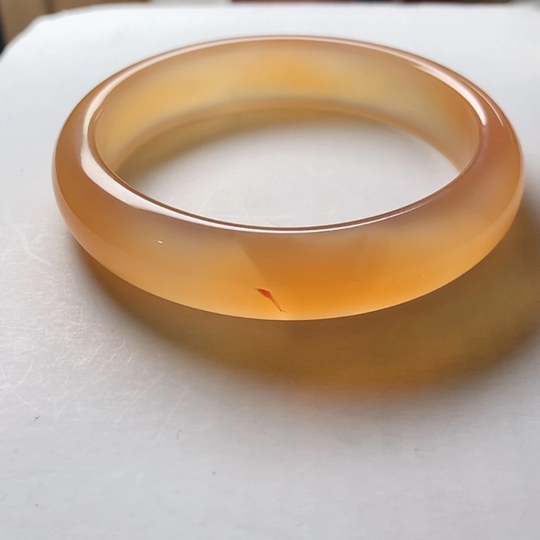 【闪购商品】玛瑙/玉髓手镯未镶嵌招****❗天然花蜜糖西柚色