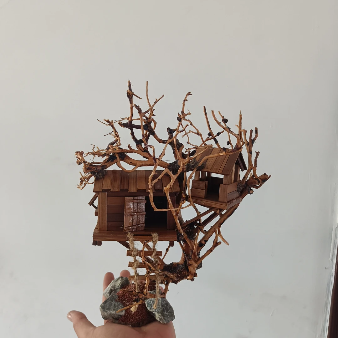 精品树屋造景素材摆件鱼缸造景苔藓缸水陆缸造景