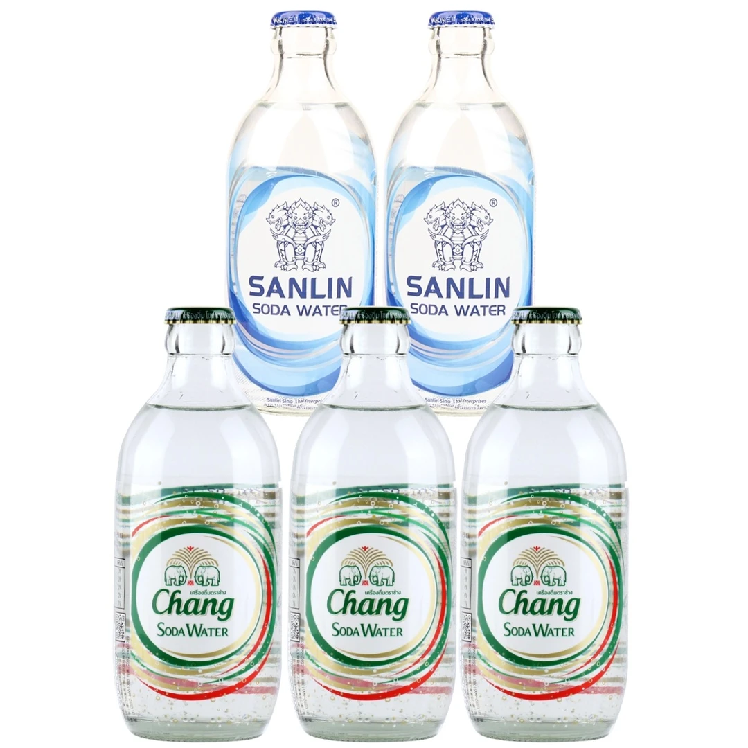 三麟气泡苏打水335ml+泰象原味体验组合网红调酒气泡水