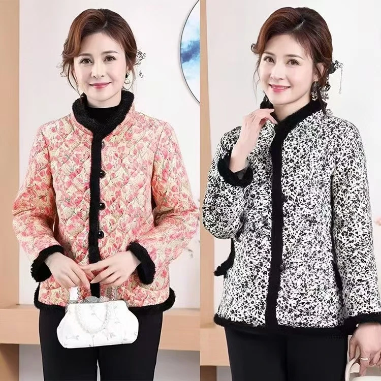 冬季新款花棉袄加厚棉衣百搭宽松遮肚显瘦印花女士短外套上衣