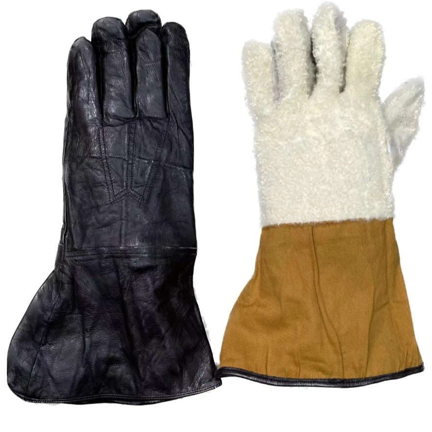 羊皮毛长筒手套冬季保暖防寒手套