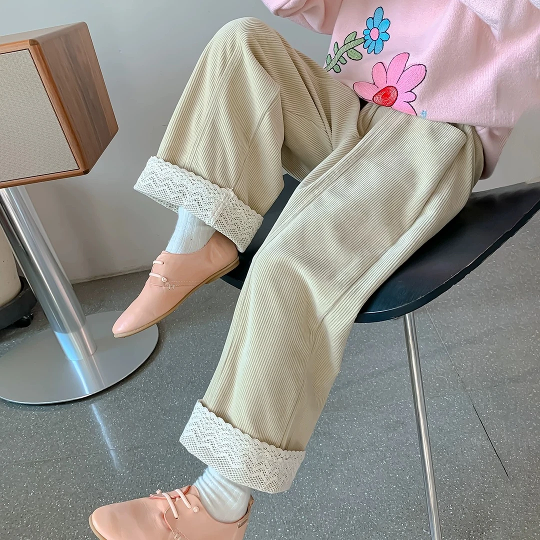 我们俩-女宝灯芯绒加绒直筒裤