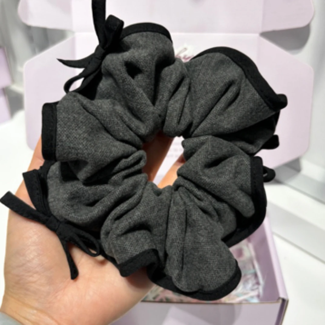 高级感毛呢面料大肠发圈简约气质头绳法式丸子头发饰