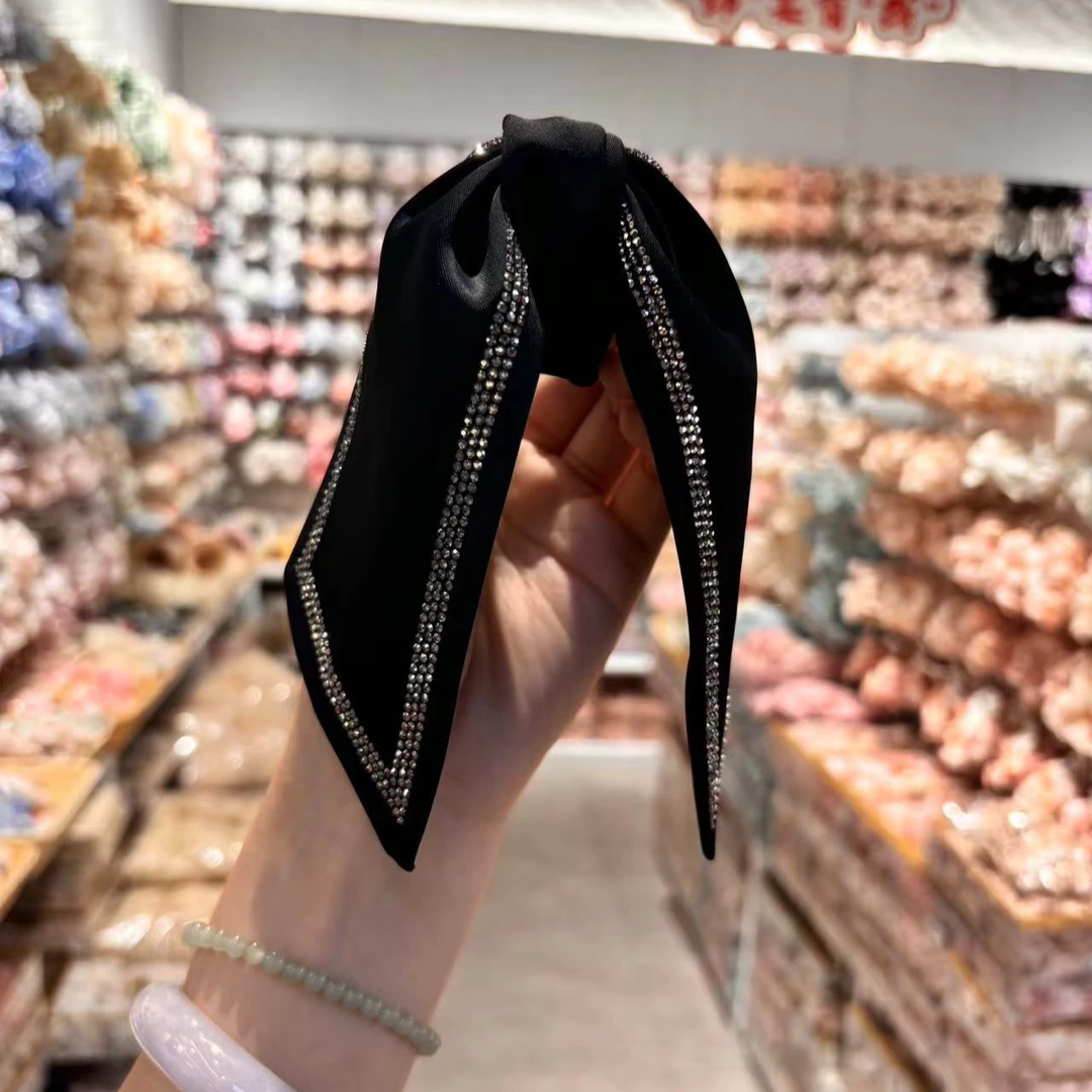 新款黑砂糖蝴蝶结简约马尾夹