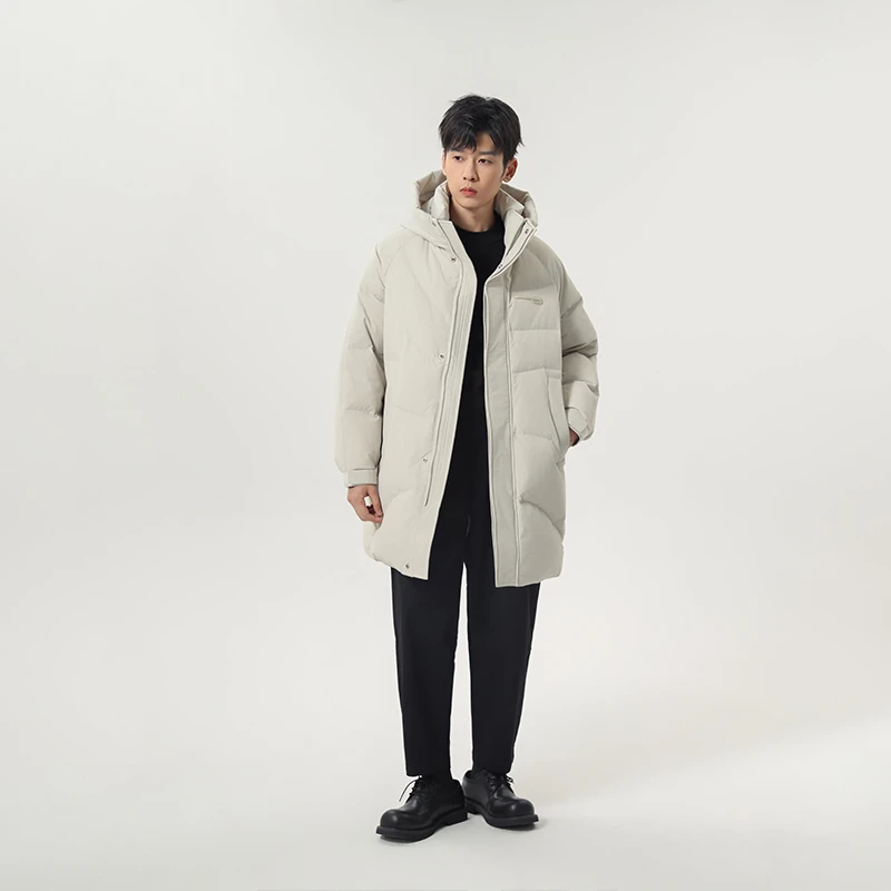 2024冬季新品新国标90白鸭绒中长款连帽户外通勤简约时尚羽绒服