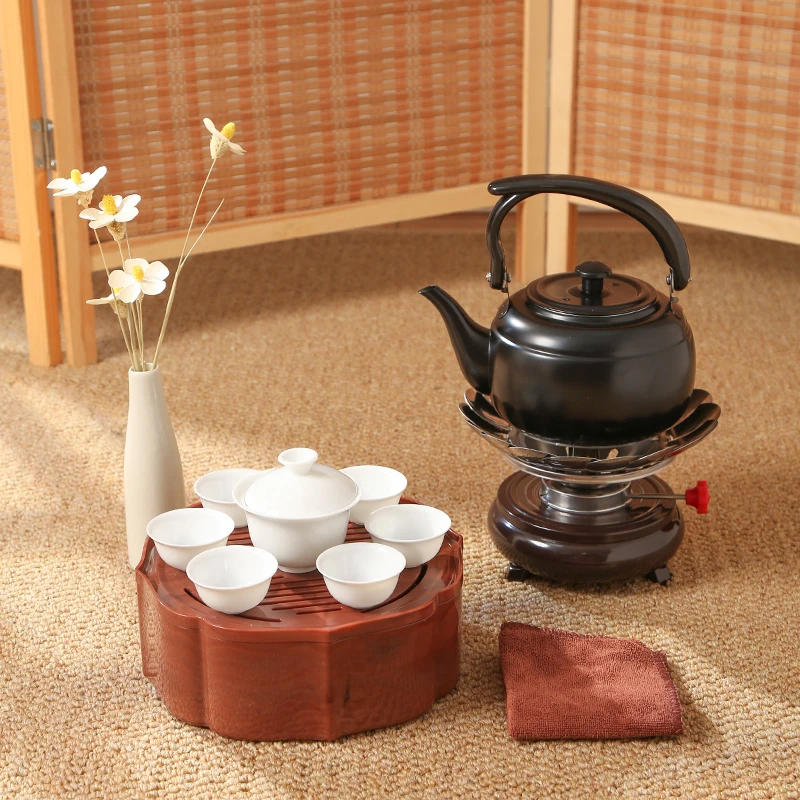 酒精炉煮茶户外烧水泡茶功夫防风便携式车载旅行茶具高端露营