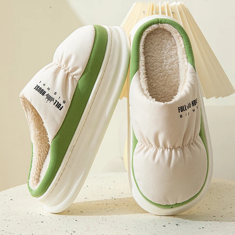 高档棉鞋冬季包跟棉拖鞋男士情侣室内居家防水保暖月子鞋