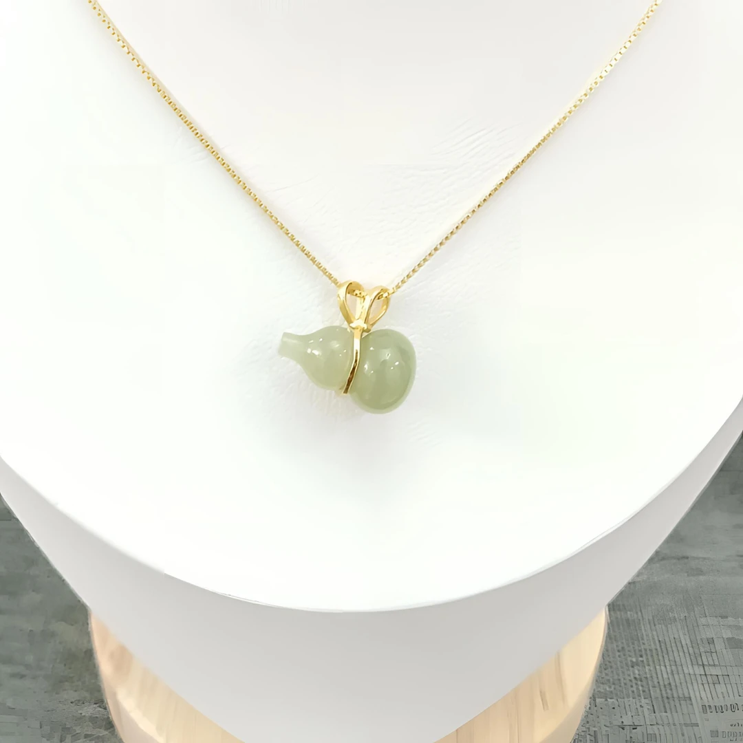 挂件吊坠和田玉立体小葫芦s925镶嵌精致时尚气质精美百搭（不含链）