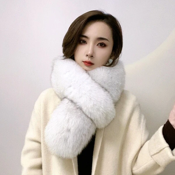 双面整皮大狐狸毛皮草围巾男女韩版加厚保暖毛毛围脖冬季百搭毛领