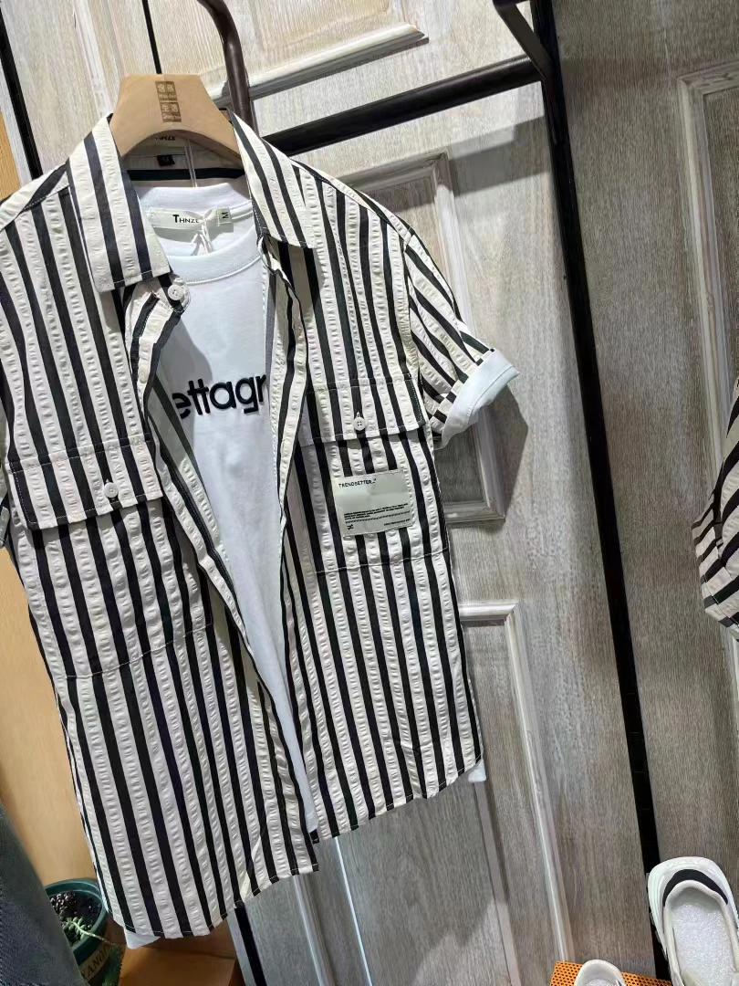 2024男款夏季休闲衬衣牛仔短袖衬衫时尚百搭