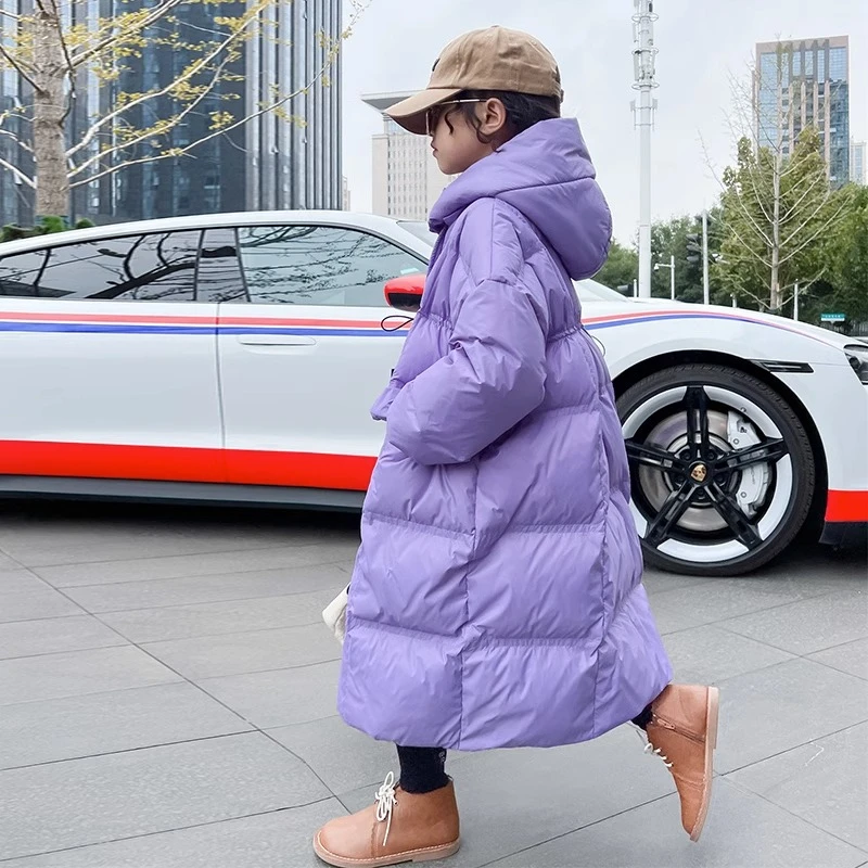 女童棉服2025新款洋气过膝长款中大童冬季男童儿童冬装外套